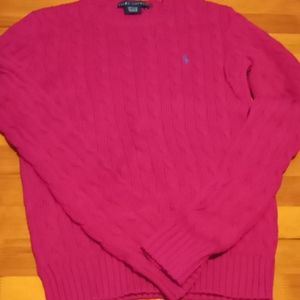 Dark Pink Ralph Lauren knitted crewneck sweater!